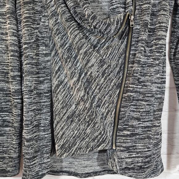 M Hollister Grey Side Zip Cardigan Sweater Jacket Women's Size M Moto Black - Picture 5 of 11
